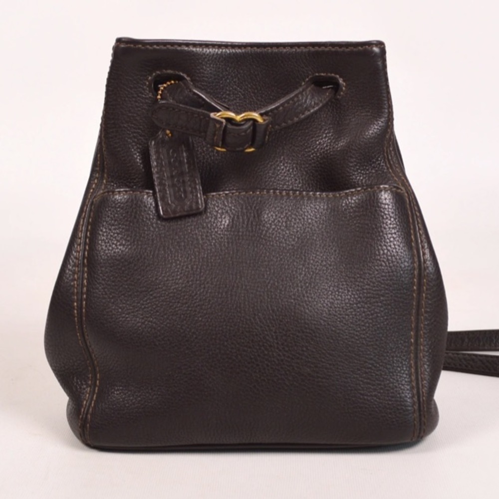 Coach Vintage Sonoma Black Pebbled Leather Bucket Bag.